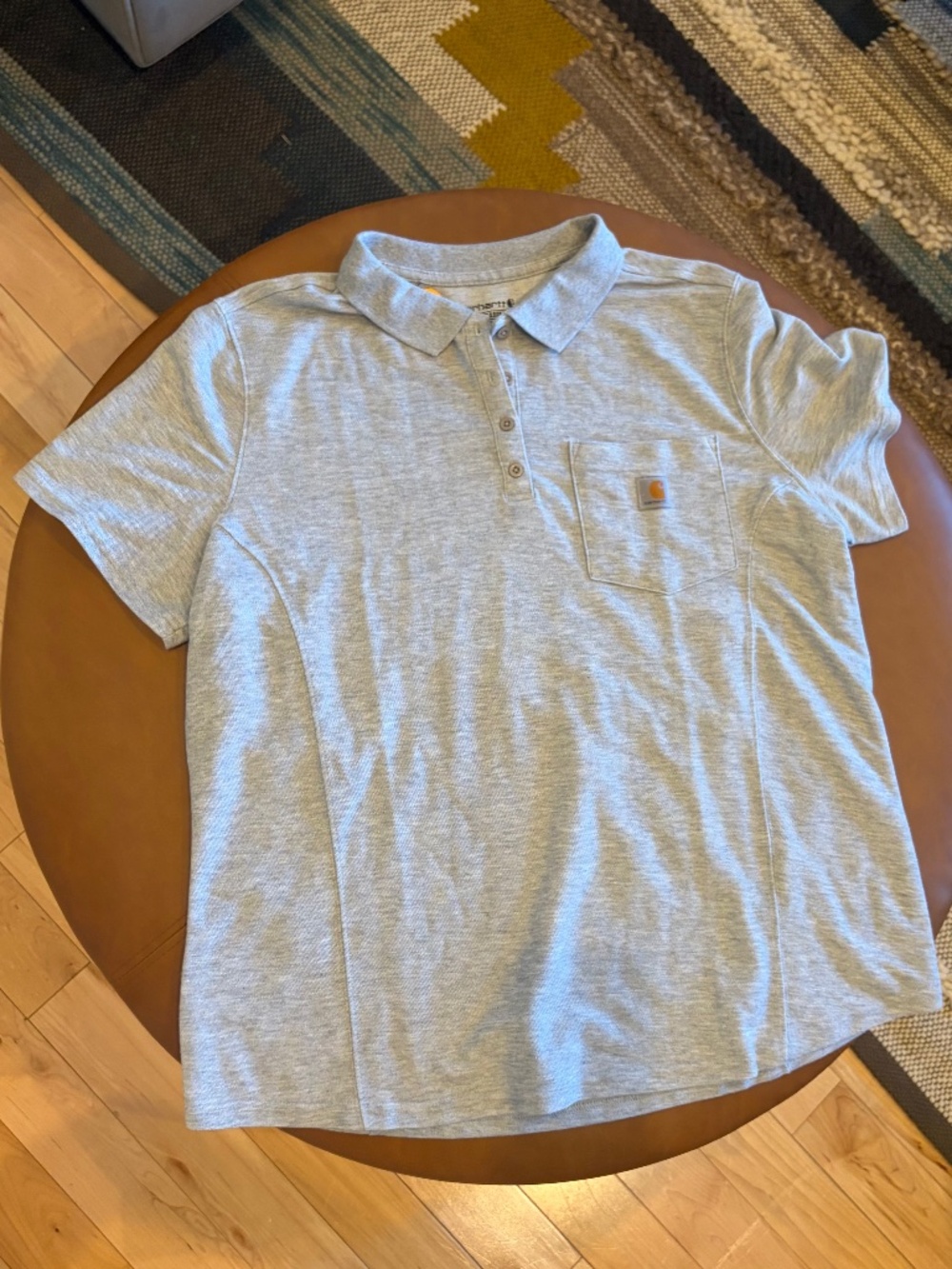 Carhartt Light Heather Gray Relaxed Fit Midnight Short Sleeve Pocket Polo XL